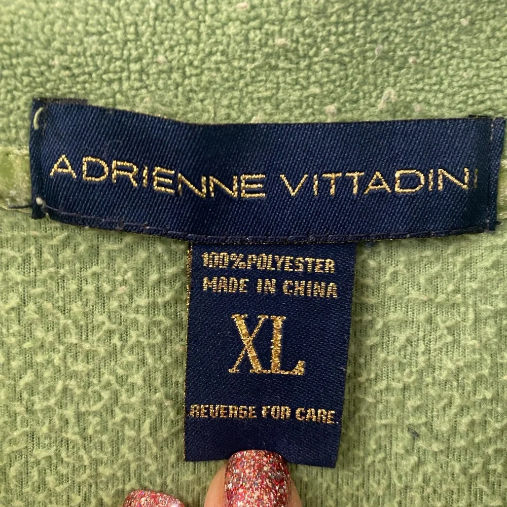 Vintage Adrienne Vittadini Green Fleece Pullover XL - Picture 4 of 4